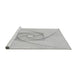 Sideview of Machine Washable Transitional Platinum Gray Rug, wshpat2851gry