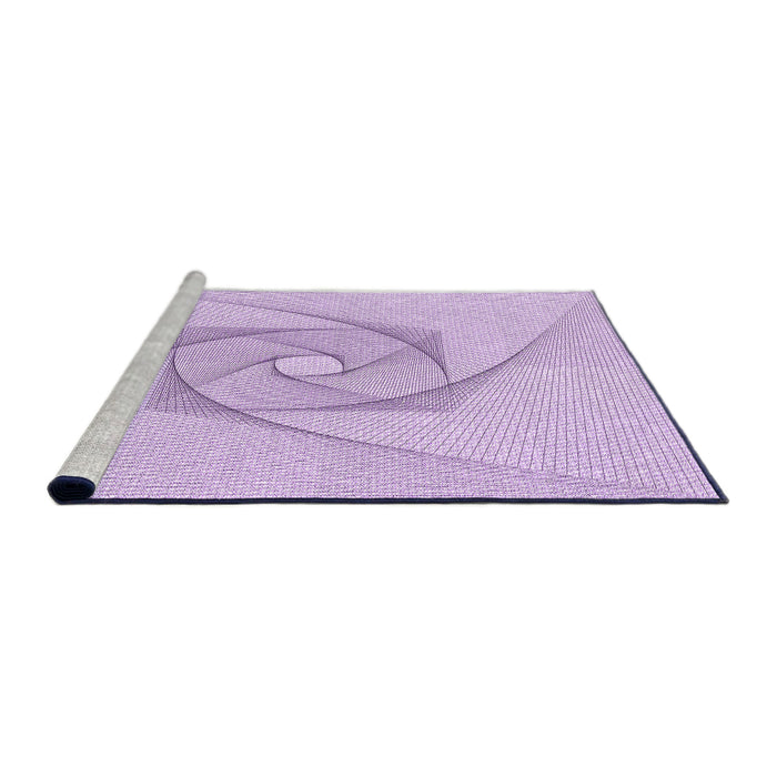 Sideview of Machine Washable Transitional Bright Lilac Purple Rug, wshpat2851pur