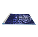 Sideview of Machine Washable Transitional Night Blue Rug, wshpat2852blu