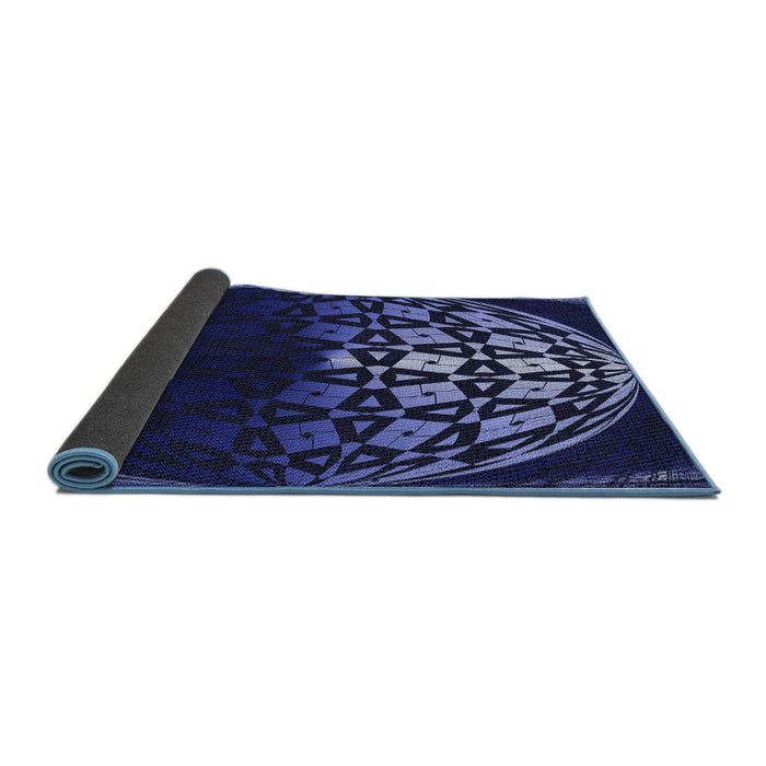 Thickness of Patterned Night Blue Rug, pat2852blu