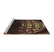 Sideview of Machine Washable Transitional Sienna Brown Rug, wshpat2852brn