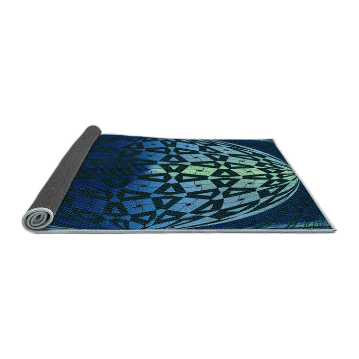 Thickness of Patterned Blue Ivy Blue Rug, pat2852lblu