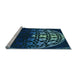 Sideview of Machine Washable Transitional Blue Ivy Blue Rug, wshpat2852lblu