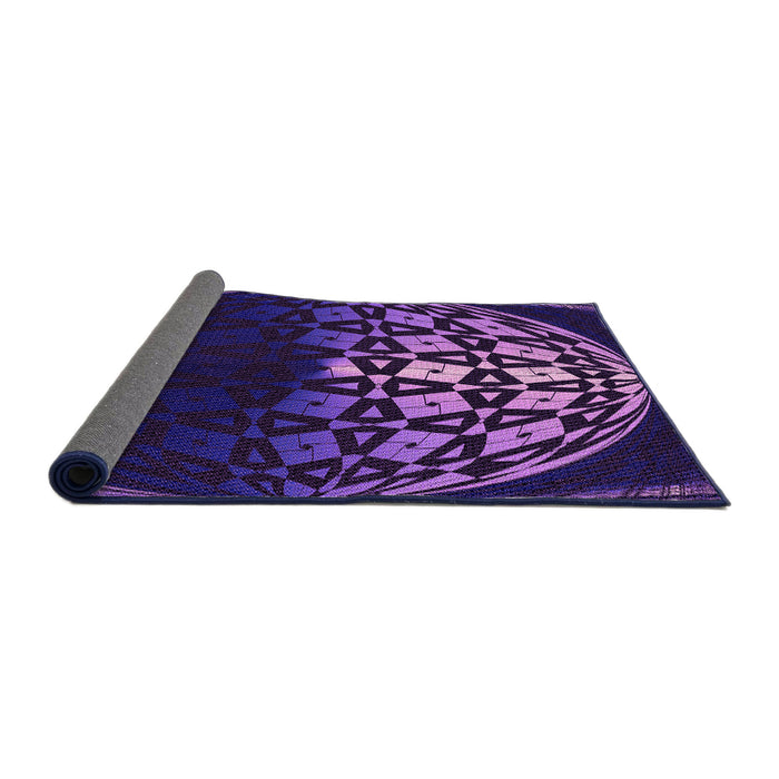 Thickness of Patterned Dark Orchid Purple Rug, pat2852pur