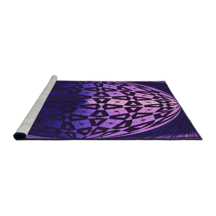 Sideview of Machine Washable Transitional Dark Orchid Purple Rug, wshpat2852pur