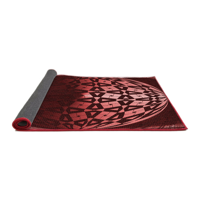 Thickness of Patterned Cherry Red Rug, pat2852rd