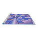 Sideview of Machine Washable Transitional Slate Blue Rug, wshpat2854blu