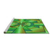 Sideview of Machine Washable Transitional Seaweed Green Rug, wshpat2854grn