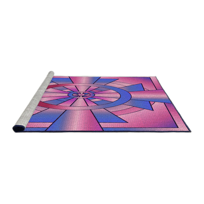 Sideview of Machine Washable Transitional Lilac Purple Rug, wshpat2854pur