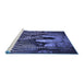 Sideview of Machine Washable Transitional Medium Slate Blue Rug, wshpat2855blu