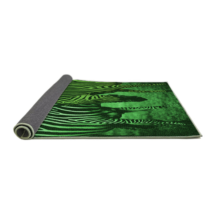 Thickness of Patterned Dark Forest Green Rug, pat2855grn