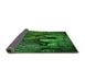 Thickness of Patterned Dark Forest Green Rug, pat2855grn