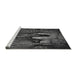 Sideview of Machine Washable Transitional Charcoal Black Rug, wshpat2855gry