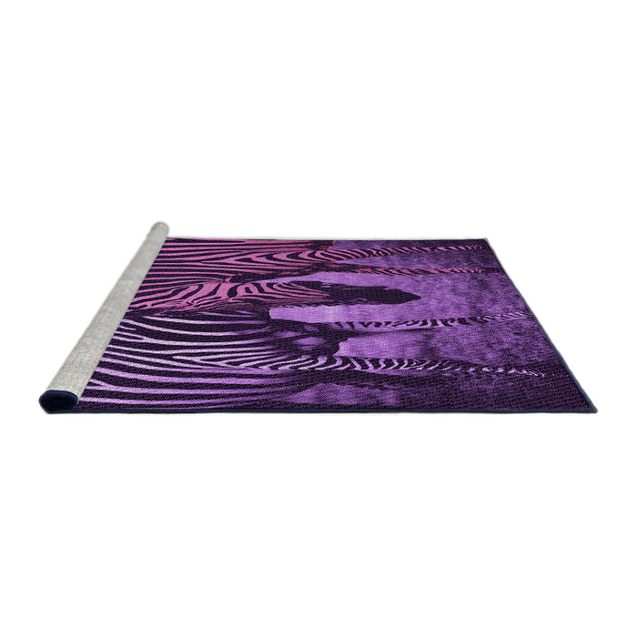 Sideview of Machine Washable Transitional Dark Purple Rug, wshpat2855pur