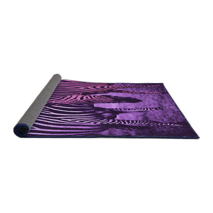 Thickness of Patterned Dark Purple Rug, pat2855pur
