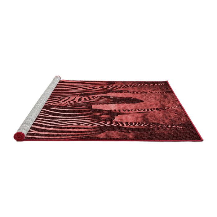 Sideview of Machine Washable Transitional Maroon Red Rug, wshpat2855rd