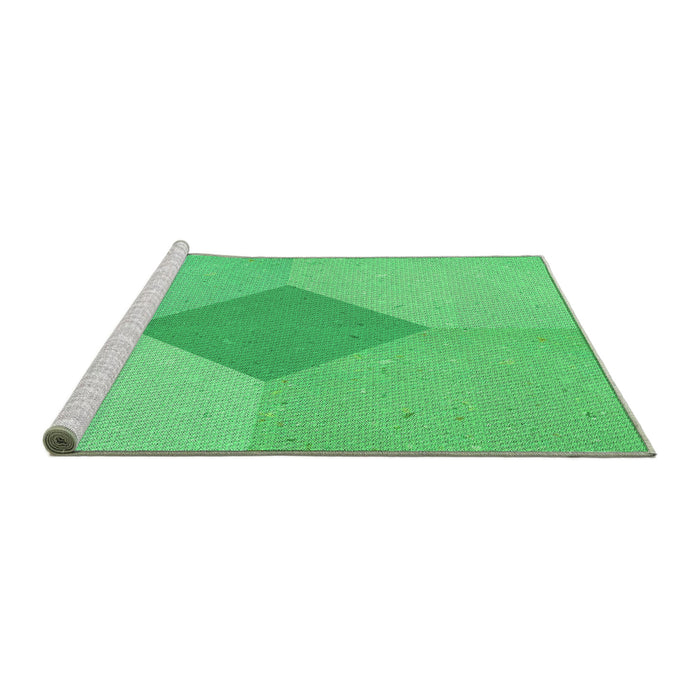 Sideview of Machine Washable Transitional Neon Green Rug, wshpat2856grn