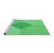 Sideview of Machine Washable Transitional Neon Green Rug, wshpat2856grn