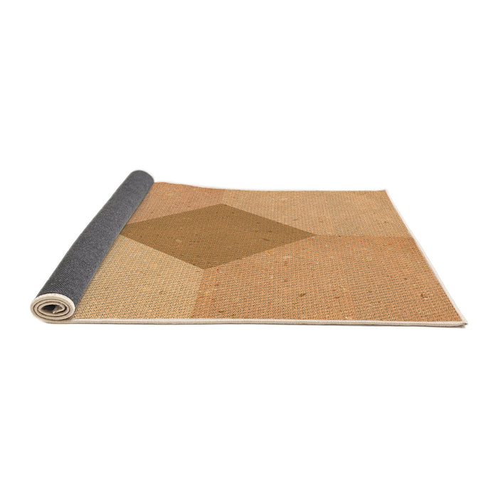Thickness of Patterned Yellow Orange Rug, pat2856org