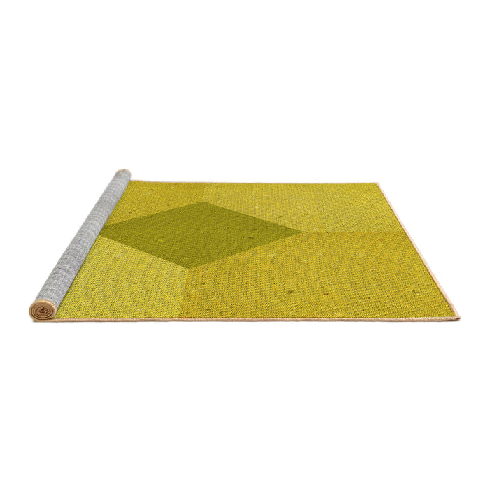 Sideview of Machine Washable Transitional Golden Yellow Rug, wshpat2856yw