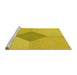 Sideview of Machine Washable Transitional Golden Yellow Rug, wshpat2856yw