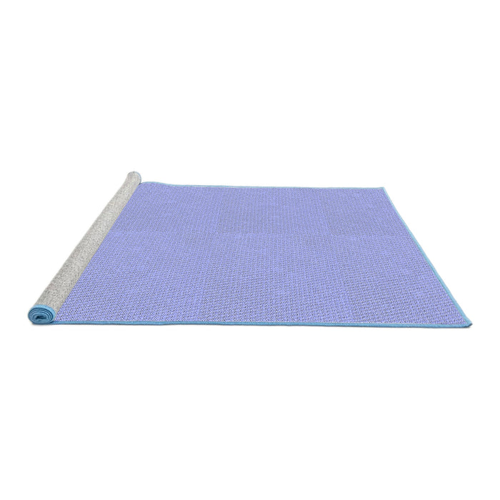 Sideview of Machine Washable Transitional Light Slate Blue Rug, wshpat2857blu