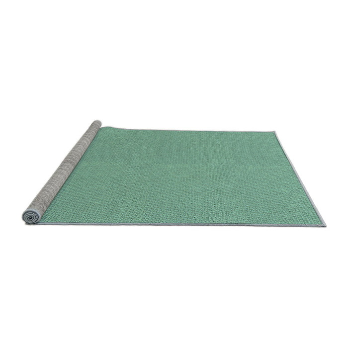 Sideview of Machine Washable Transitional Mint Green Rug, wshpat2857lblu