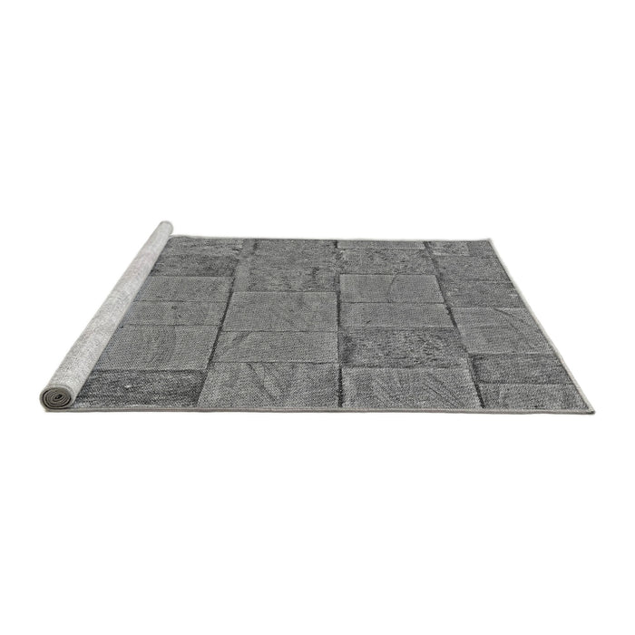 Sideview of Machine Washable Transitional Ash Gray Rug, wshpat2858gry