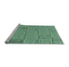 Sideview of Machine Washable Transitional Green Rug, wshpat2858lblu