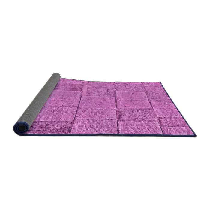 Thickness of Patterned Violet Purple Rug, pat2858pur