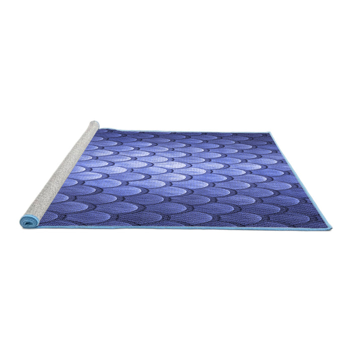 Sideview of Machine Washable Transitional Sky Blue Rug, wshpat2859blu