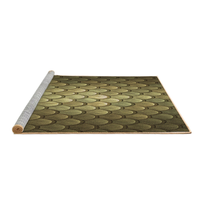 Sideview of Machine Washable Transitional Caramel Brown Rug, wshpat2859brn