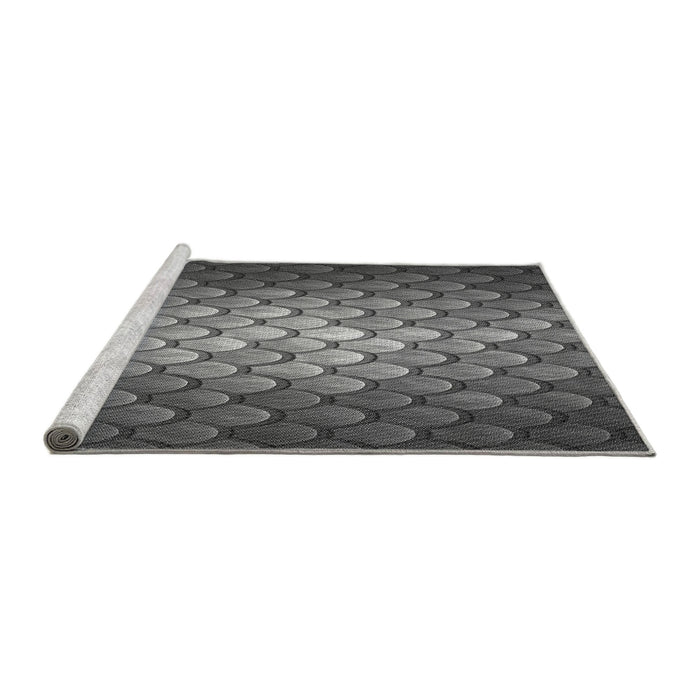 Sideview of Machine Washable Transitional Gunmetal Gray Rug, wshpat2859gry