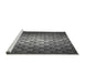 Sideview of Machine Washable Transitional Gunmetal Gray Rug, wshpat2859gry