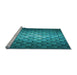 Sideview of Machine Washable Transitional Teal Green Rug, wshpat2859lblu