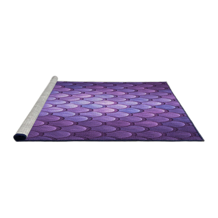 Sideview of Machine Washable Transitional Purple Rug, wshpat2859pur