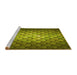 Sideview of Machine Washable Transitional Green Rug, wshpat2859yw