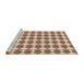 Sideview of Machine Washable Transitional Vanilla Gold Rug, wshpat286brn