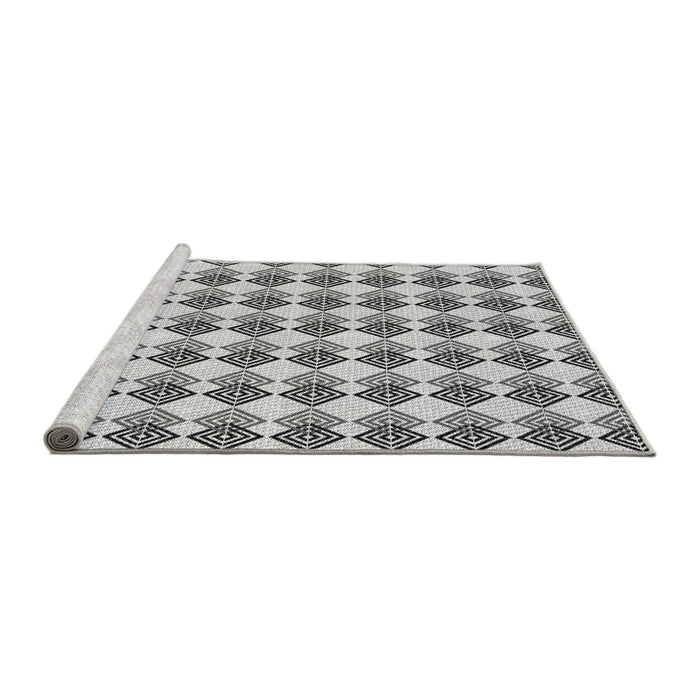 Sideview of Machine Washable Transitional Carbon Gray Rug, wshpat286gry