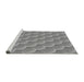 Sideview of Machine Washable Transitional Silver Gray Rug, wshpat2860gry