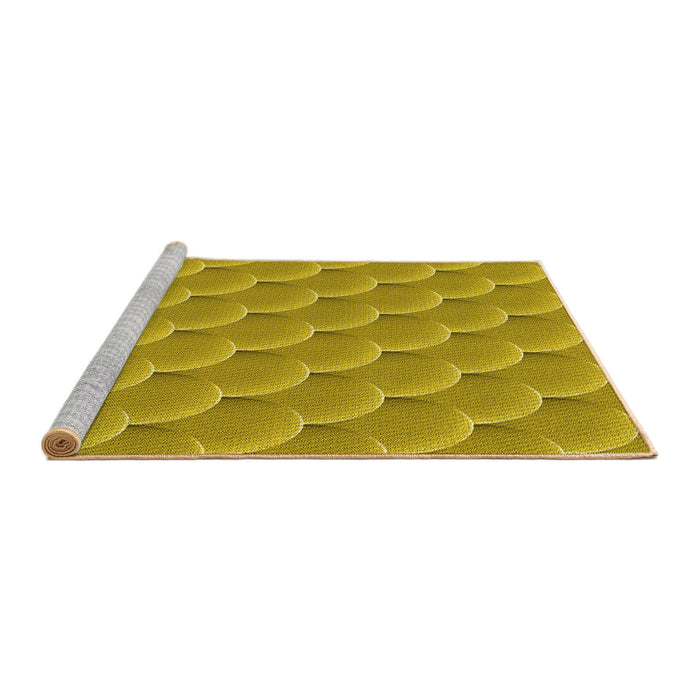 Sideview of Machine Washable Transitional Dark Golden Brown Rug, wshpat2860yw