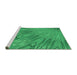 Sideview of Machine Washable Transitional Neon Green Rug, wshpat2861grn