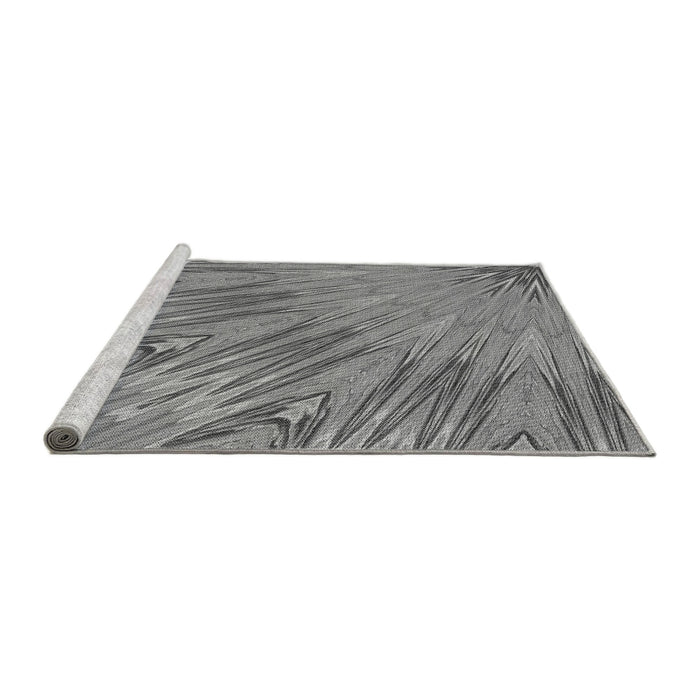 Sideview of Machine Washable Transitional Ash Gray Rug, wshpat2861gry
