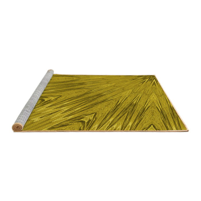 Sideview of Machine Washable Transitional Dark Bisque Brown Rug, wshpat2861yw