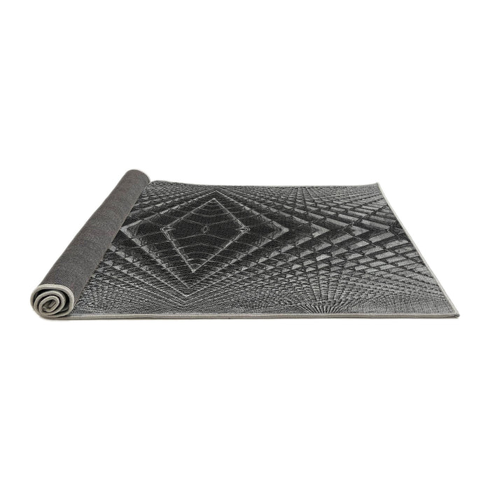 Thickness of Patterned Gunmetal Gray Rug, pat2862gry