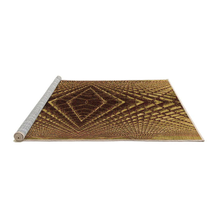 Sideview of Machine Washable Transitional Orange Gold Rug, wshpat2862org