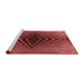 Sideview of Machine Washable Transitional Cranberry Red Rug, wshpat2862rd