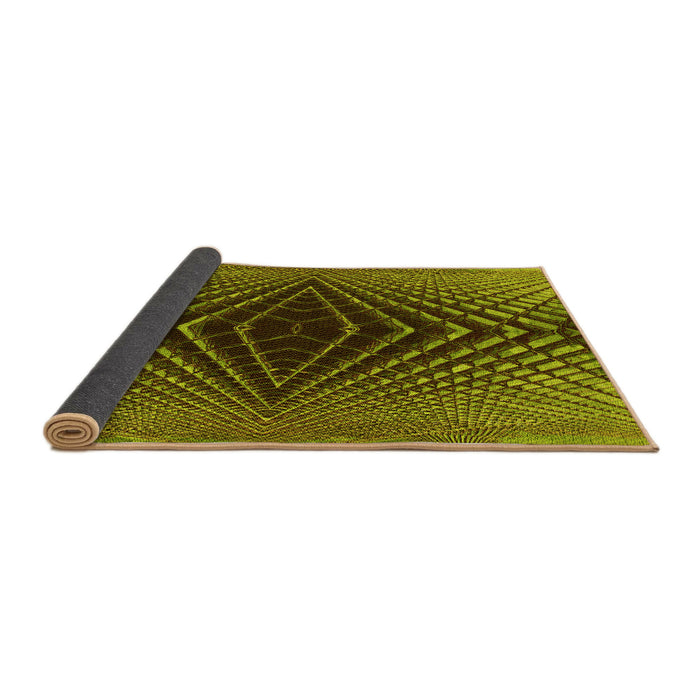 Thickness of Patterned Green Rug, pat2862yw