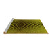 Sideview of Machine Washable Transitional Green Rug, wshpat2862yw