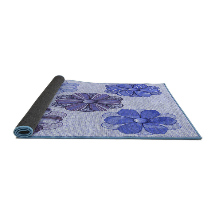 Thickness of Patterned Blue Rug, pat2863blu